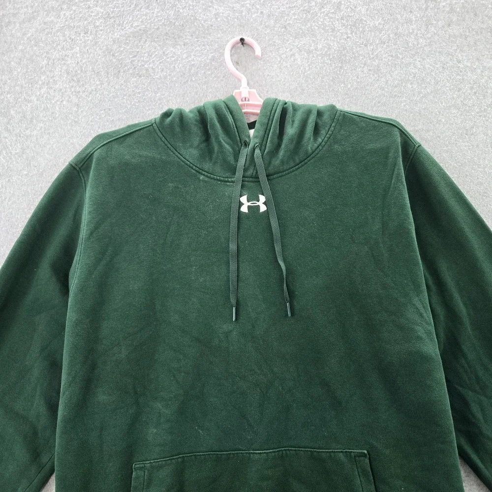 Under Armour Men Hoodie 2XL Green Fleece Coldgear Activewear Embroidered Logo‎
